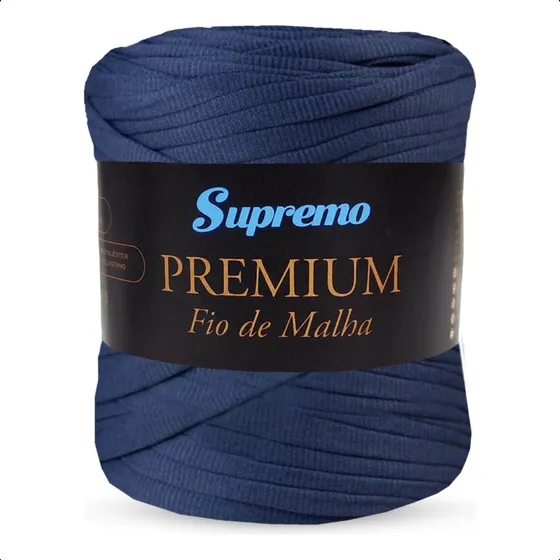Fio De Malha Premium 28mm, 140mts - Supremo, Cores, Crochê Cor Azul Marinho - 545