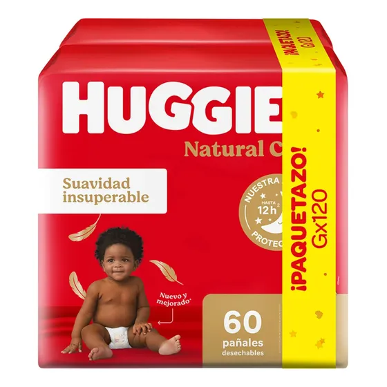 Pañales Huggies, Natural Care Supreme, Talle G X 120 Grande (g) Sin Género