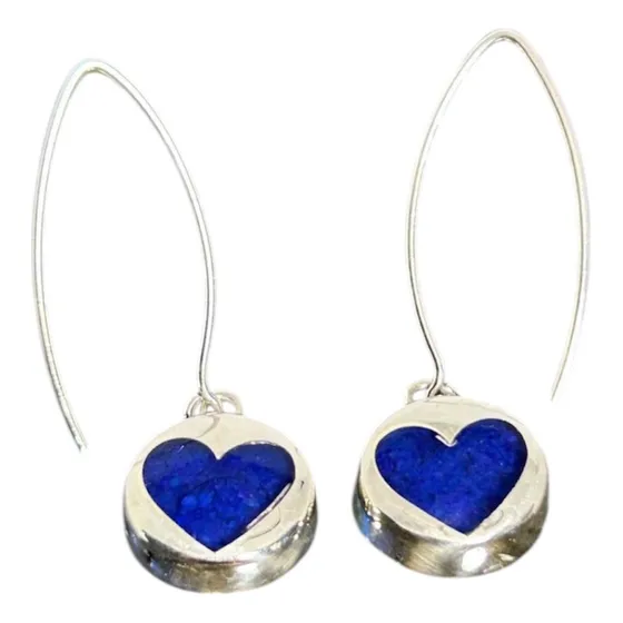 Aros De Plata 950 Redondo  Lapizlazuli