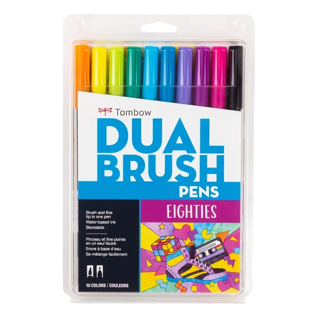 Set De 10 Marcadores Tombow Dual Brush Edición Eighties