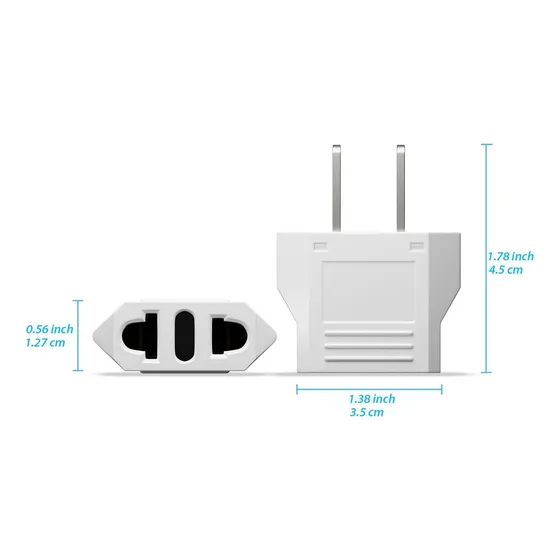 Convertidor Adaptador De Enchufe Europeo Americano  X2