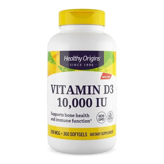 Healthy Origins Vitamina D3 10000 Iu X 360 Caps Rinde 1 Año!