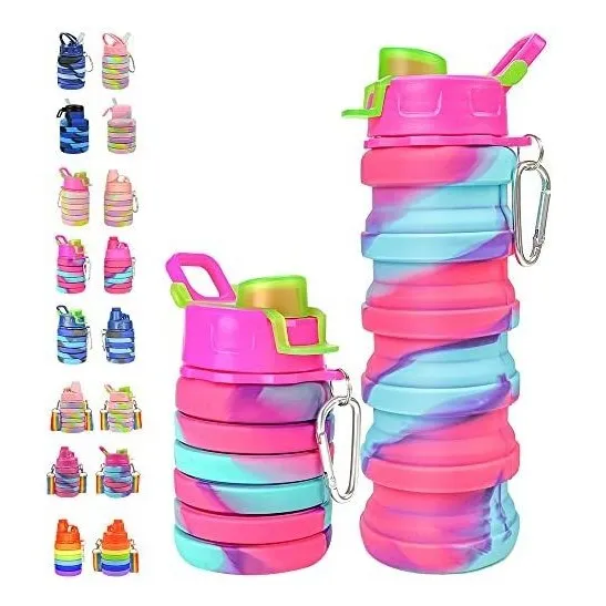 Watmhhjq Botellas De Agua Plegable De Silicona, 16oz Lslzj