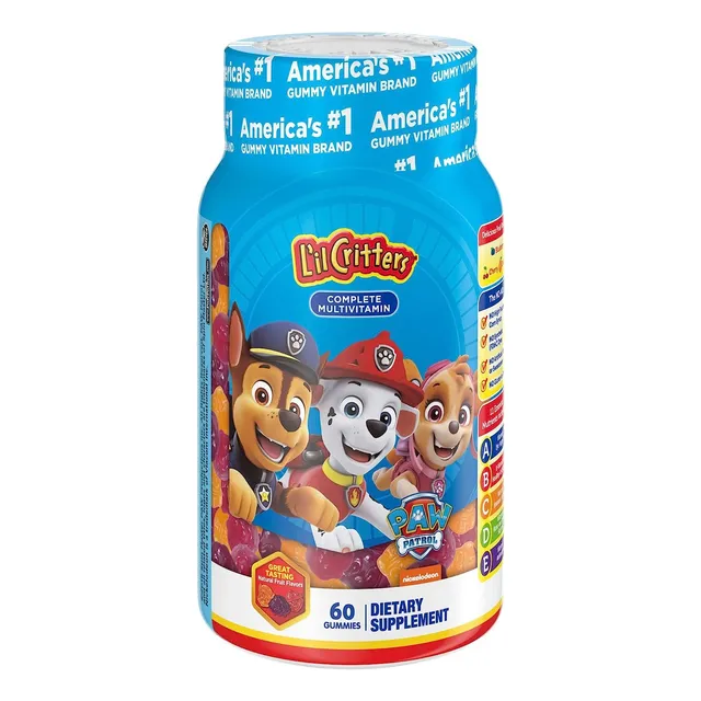Líl Critters Multivitaminas Kids Niños Paw Patrol 60 Gomitas Sabor Bluberry Cereza Y Naranja