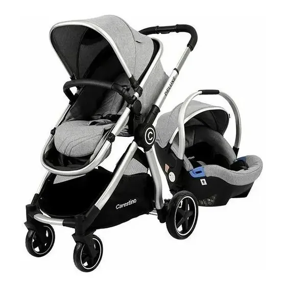 Coche Carestino Deluxe V2 Gris 3 en 1 | Cuotas sin interés