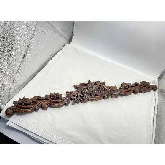 Cenefa Madera Cedro Con Talla Flores