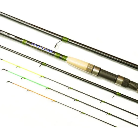 Caña De pescar pejerrey fivestar elite feeder negro 4.5m x 290g acción rápida con resistencia de 20 - 100 gramos para señuelo de 100g