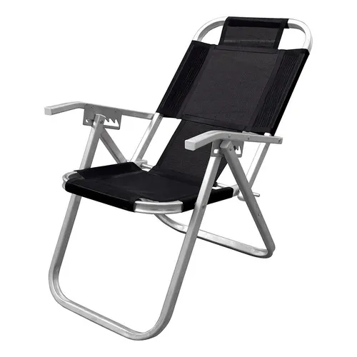 Silla De Playa Reclinable Ipanema, Color Negro