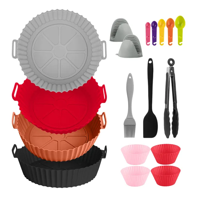 Freidora Aire Silicon Molde Reutilizable Tapete Hornear 14pc