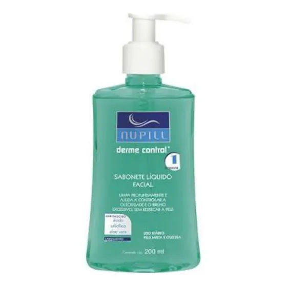 Sabonete Líquido Facial Nupill Derme Control 200ml Tipo de pele Oleosa