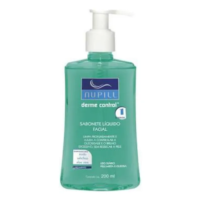 Sabonete Líquido Facial Nupill Derme Control 200ml Tipo De Pele Oleosa