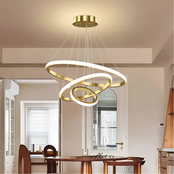 Lustres Sala, Luminaria Pendente Teto - 3 Cores Lampada Led