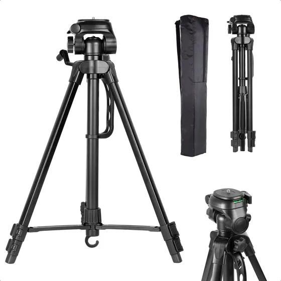 Tripé de Câmera TPC-452 Sou Foto 135cm Estabilidade e Versatilidade para Fotos e Vídeos com Movimentos Pan Tilt Altura Ajustável Travas Flip Sapata 1/4 e Capacidade de 2kg Ideal para Fotógrafos