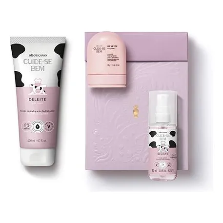 Kit Deleite Colônia + Loção Hidratante + Creme Para As Mãos