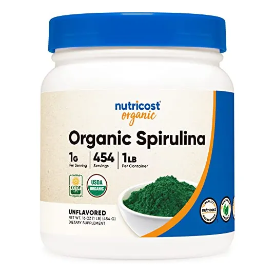 Suplemento en cápsulas Nutricost Spirulina X de 454 g