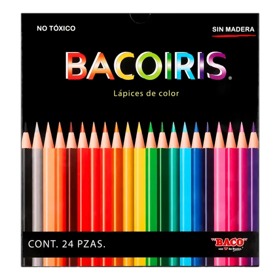 Baco Bacoiris Lápices de Colores Punta 3.3mm 24 Colores 