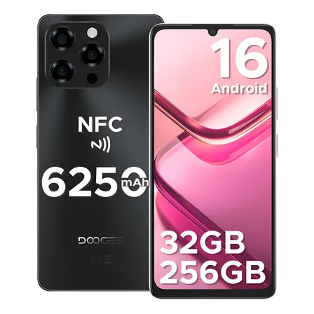 Doogee Note58 Pro Celular Andriod 16 Telefono Movil 32gb+256gb Smartphone Octa Core 6.75  Hd+ 90hz Móvil, Batería 6250mah, 16mp+8mp, Teléfono Móvil 8.6mm, Dual Sim 4g/ Gps/nfc/huella Dactilar