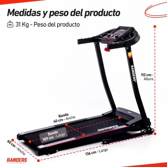 Randers Arg-409 Cinta Motorizada 12km/h Color Negro