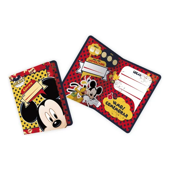 12 Convites Mickey Mouse Festa Aniversário