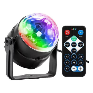 Bola Disco Led Rgb Giratoria Mini Audioritmica Control 220v Bola Disco Led Rgb Giratoria Mini Audioritmica Control 220v