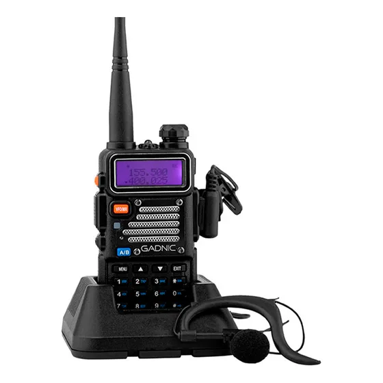Handy Gadnic Bi-banda Vhf/uhf Batería Recargable Comunicador Color Negro