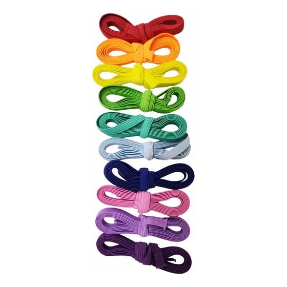 Elástico Plano Para Libretas 10 Colores 6mm - 10 M Surtido