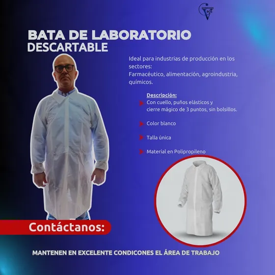 Batas De Laboratorio Descartables En Color Blanco Manga