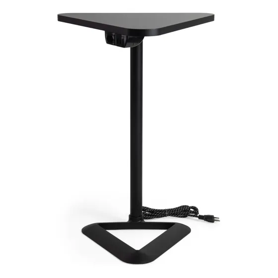 Mesa Apoio Metálica E Mdf Triangular Sofá Cabeceira Qtmov