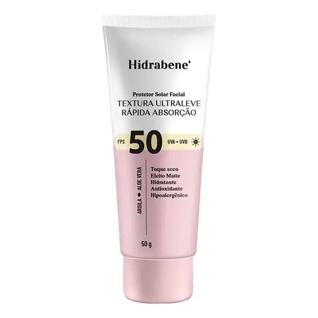 Hidrabene Protetor Solar Facial Textura Ultra Leve Fps50 50g