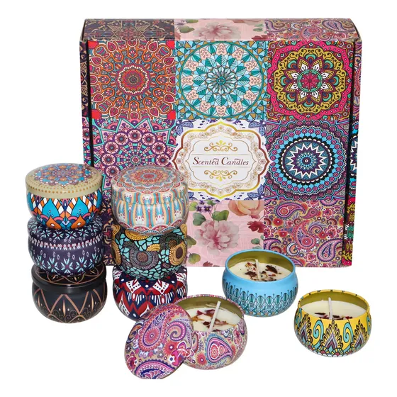 9 Velas Cera Soja Natural Perfumada Em Lata Personallizada