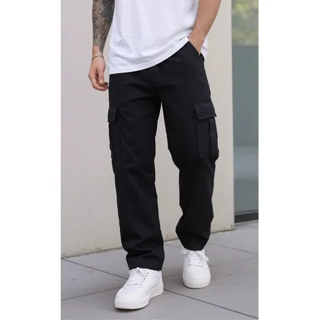 Calça Cargo Masculina Larga Skate Bolso Lateral Unissex Nfe