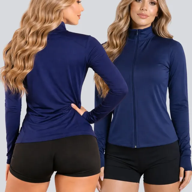 Jaqueta Feminina Corta Vento Ultra Leve Casaco Fitness  2026 Azul-marinho Gg