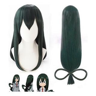 My Hero Academia Asui Tsuyu Cosplay Peluca Pelo Largo 110cm My Hero Academia Asui Tsuyu Cosplay Peluca Pelo Largo 110cm