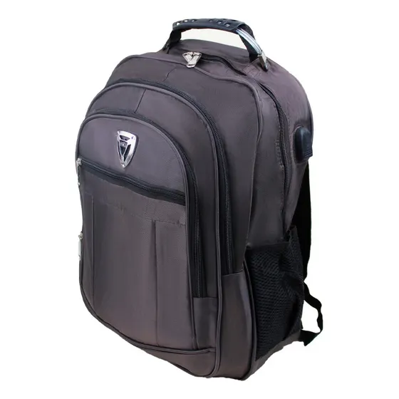 Mochila Social Executiva Notebook 4 Divisórias Reforçada Usb Cor Marrom