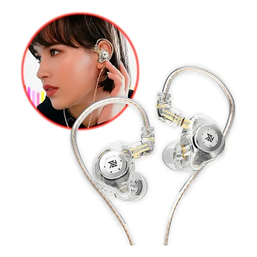 Fone de Ouvido In-Ear QKZ Odin Prateado com Microfone e Ajuste de