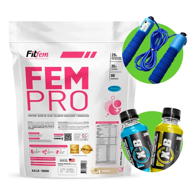 Fem Pro 3 Kg Proteína Fitfem Vainilla+ Regalos