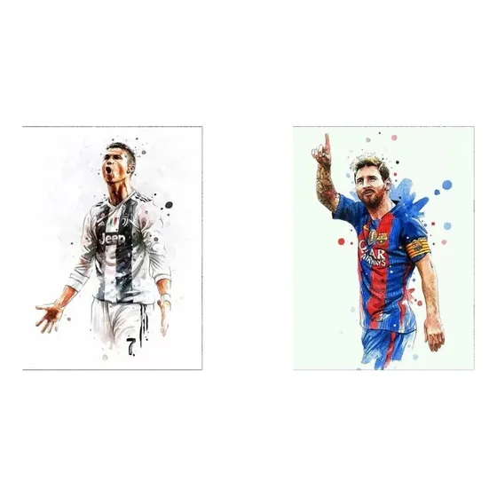 F Set De 2 Piezas De Pintura De Diamantes 5d Diy Messi