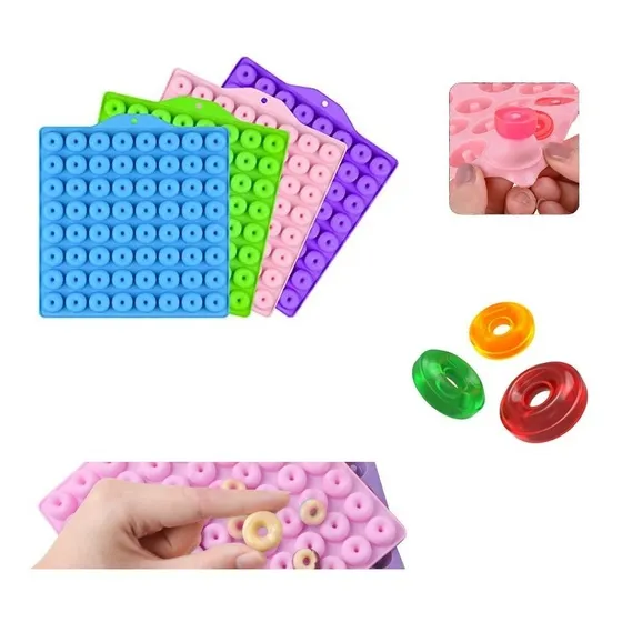 Molde De Silicón Mini Donas Gomita Resina Chocolate Caramelo