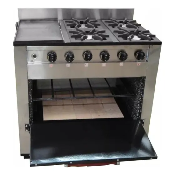 Cocina Industrial Pevi 4 Hornallas + Plancha 85 Cm H Pizzero Color Acero Inoxidable