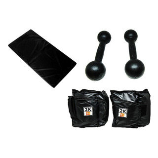Kit Colchonete Preto+par Caneleira 2kg+par Halter Pintado3kg Cor Preto Kit Colchonete Preto+par Caneleira 2kg+par Halter Pintado3kg Cor Preto