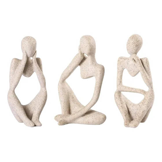 3 Piezas Adorno Escultura Abstracta Pensador Deco Homilu