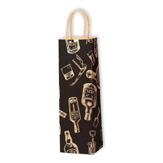 Bolsa Dalpackembalagens Preto Para Bebidas Preto 8cm - 12cm - 38cm X 100