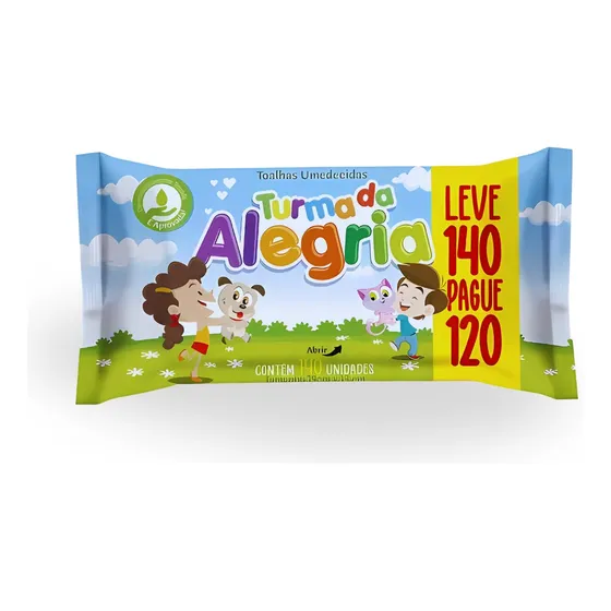 Lenço Umedecido Turma Da Alegria 140 Unidades Promoção