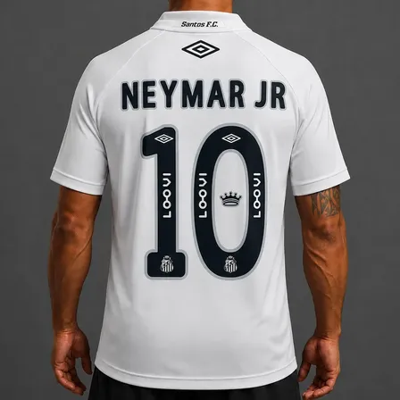 Camisa Santos Neymar Jr I 2025/26 Oficial Série Limitada Branco Neymar Jr 10 G