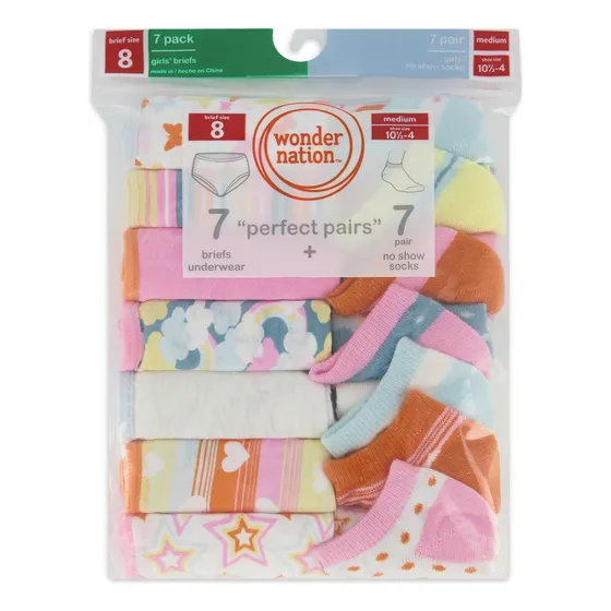 Pantys Pantaletas Pack 7 + 7 Pares Medias Niñas