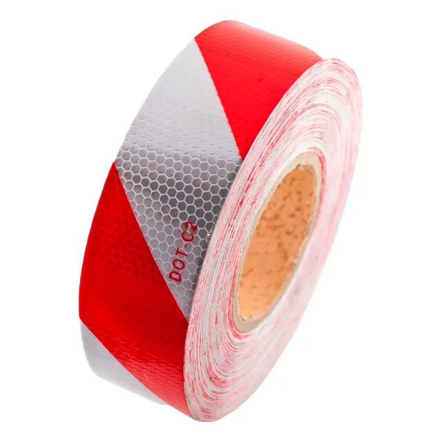 Cinta Reflectiva 10cm Der Rojo Blanco Diagonal X Metro