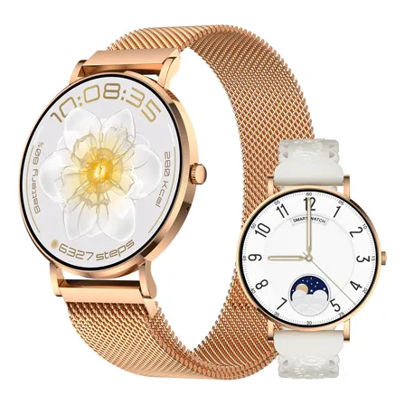 Smartwatch Feminino Aurafit Am28 Relógio Chamada Bluetooth Laranja-escuro Perder Ouro Rosa/branco Ouro Rosa