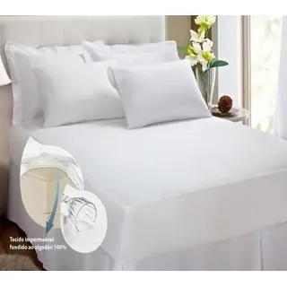 Protetor De Colchão King Impermeável 100% Algodão Kacyumara Branco