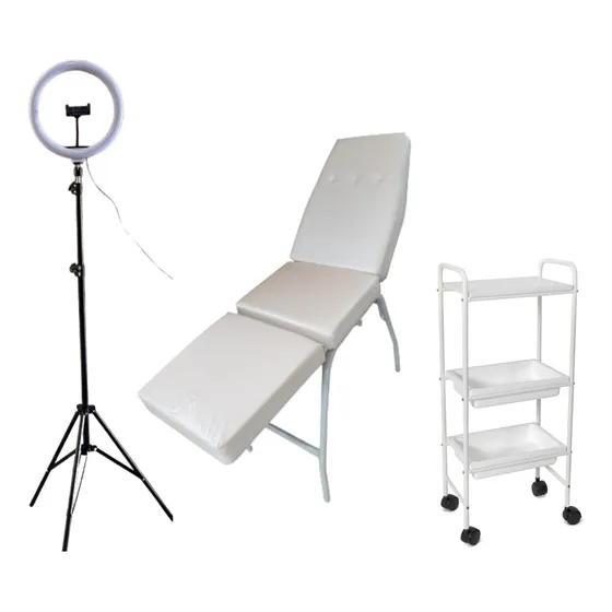 Pente Maca 3 Posições+carrinho Roda Estética+ Ringligth Luz