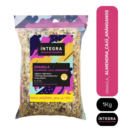 Granola Almendras Cajú Y Arándanos Integra 1 Kg